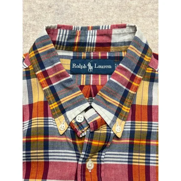 Ralph Lauren Plaid Long Sleeve Button Down Men's Shirt Large Classic Casual Bus - Picture 4 of 8